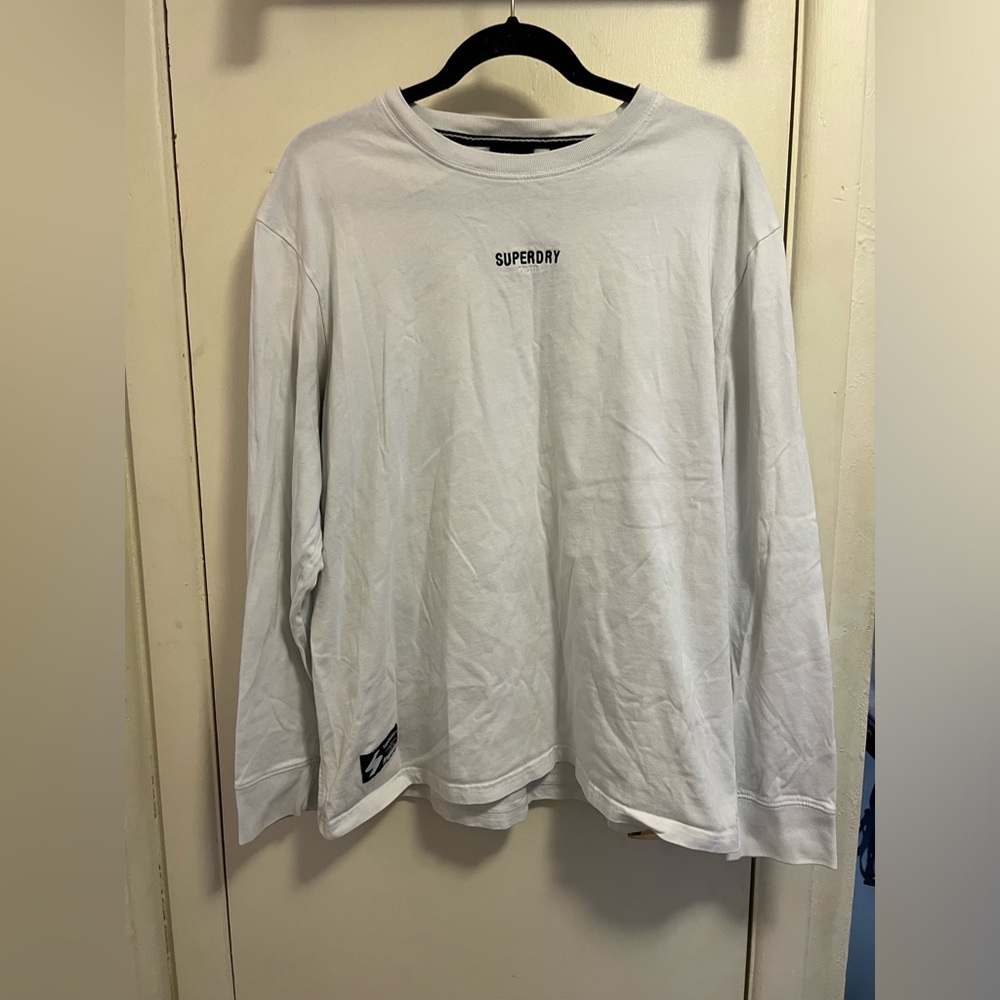 L white 2X men’s long sleeved Superdry shirt